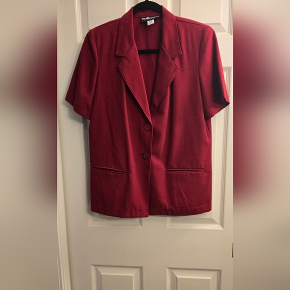Sag Harbor red short sleeve blazer, 8 petite - Picture 1 of 7